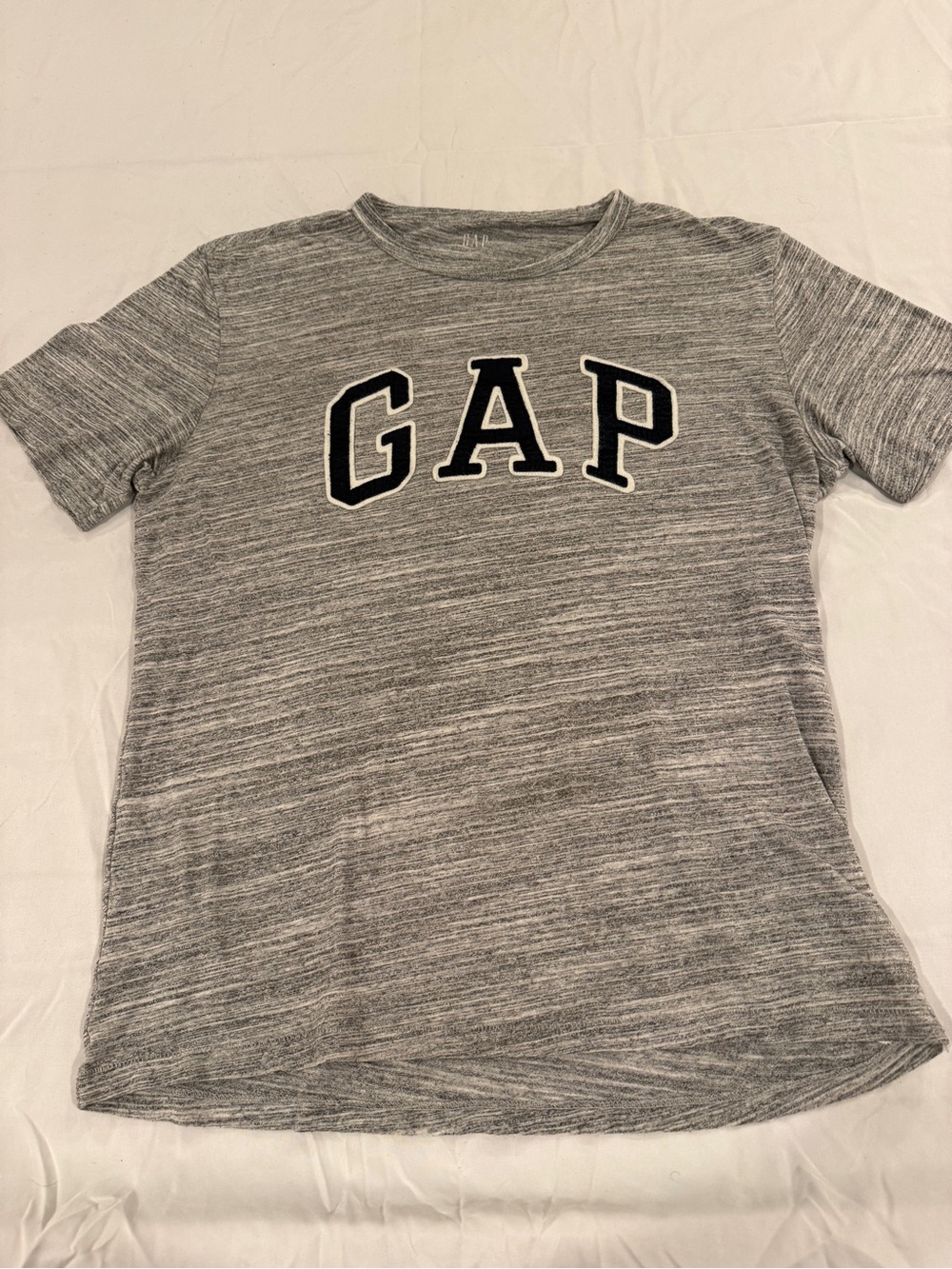 Gap Men's Size Medium Gray Space Dye Classic Arch Logo Crewneck T-Shirt SS